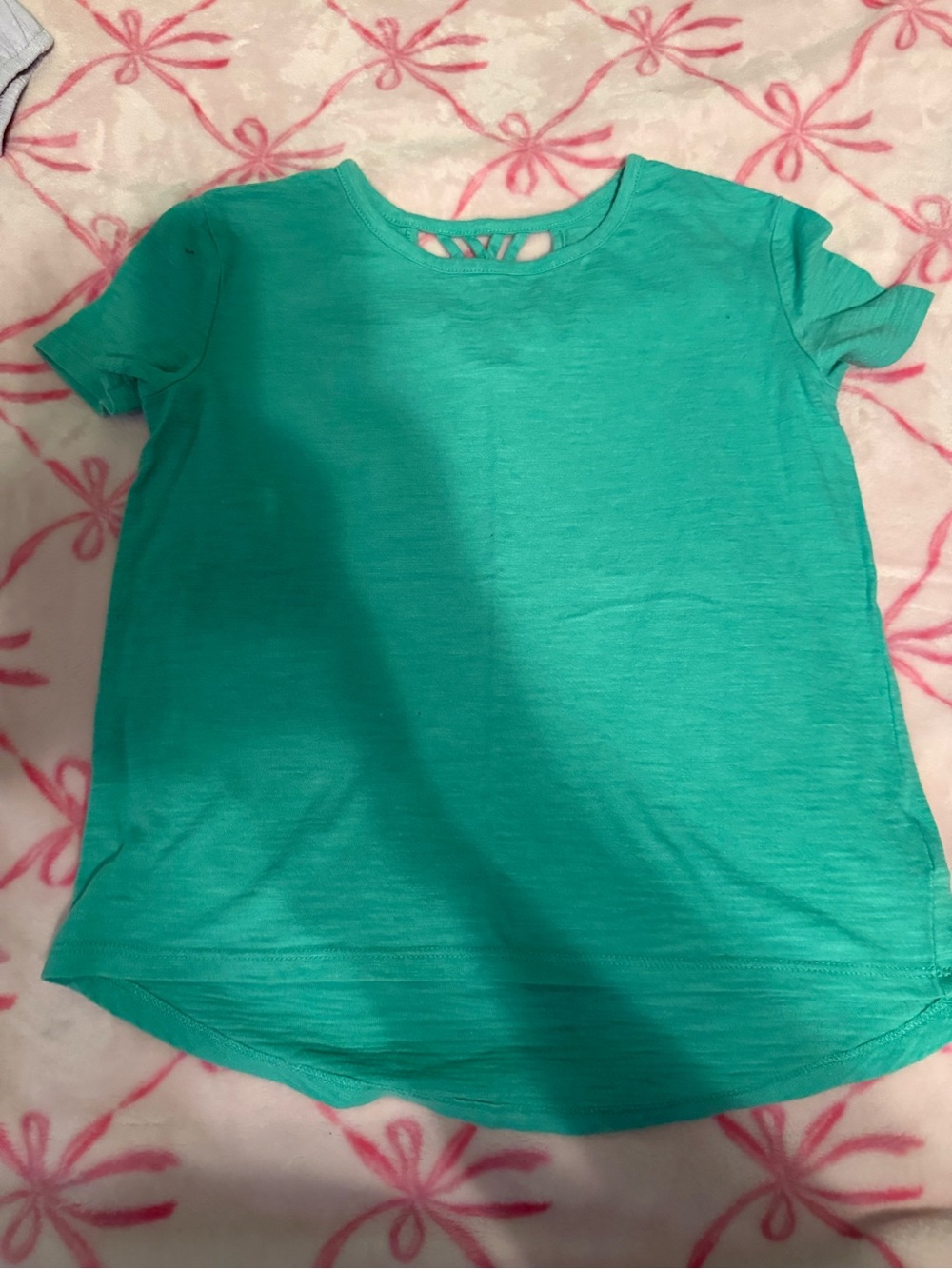 GAP Teal Short-Sleeve Kids Tee with Neck Cutouts